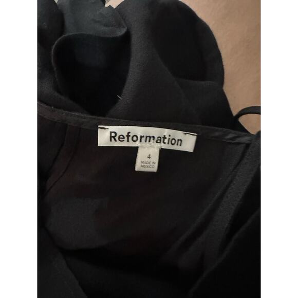 Reformation Women's Black Square Neck Truett Wrap Dress Size 4 - Picture 5 of 6